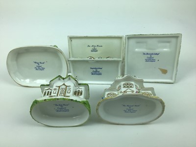 Lot 593 - Collection of twelve Coalport cottages - Village Church, The Gate House, Two Chimneys, Park Lodge, The Master's House, The Parosol House, Elizabethan Cottage, The Old Curiosity Shop, The Bermuda Co...