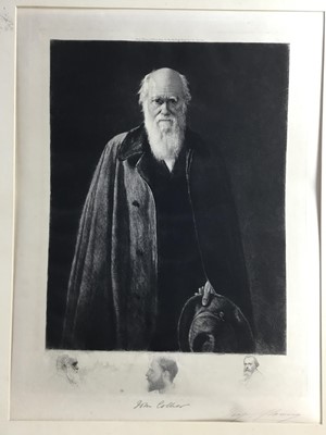 Lot 362 - Léopold Flameng (1831-1911) Etching of Darwin