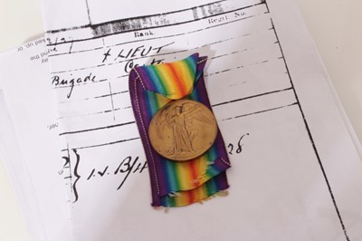 Lot 222 - First World War Victory medal named to Lieut. L.A.A. Tollemache, together with printed research