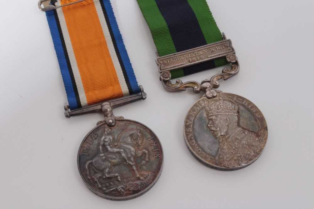 Lot 224 - First World War War medal named to 3145 DVR. H.R. Tucker. R.A. together with a George V India General Service medal with one clasp- Afghanistan N.W.F. 1919, named to 866102 DVR. H.R. Tucker. R.A. (...
