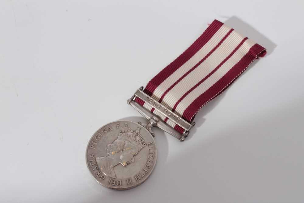 Lot 236 - Elizabeth II Naval General Service medal with one clasp- Near East, named to C/J. 935564 B.M. Wilkerson. Tel. R.N.