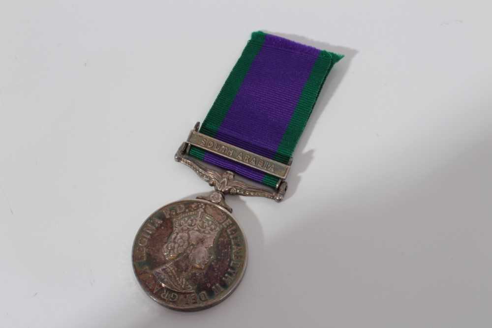 Lot 243 - Elizabeth II Post 1962 type General Service medal with one clasp- South Arabia, named to 23675895 DVR. M. J. Blank. RCT.