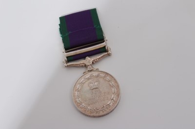 Lot 244 - Elizabeth II Post 1962 type General Service medal with two clasps- Radfan and South Arabia named to R 0586948 CH. Tech. D.J. Upstone. R.A.F.