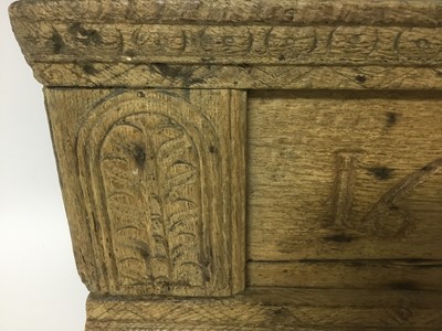 Lot 8 - 17th century carved and dated oak plaque