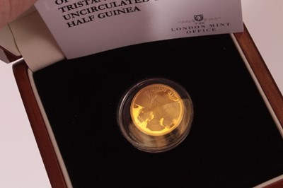 Lot 502 - Tristan Da Cunha - The London Mint Office 22ct gold Trafalgar half guinea 2008 (weight 4.2gms) cased with Certificate of Authenticity (1 coin)