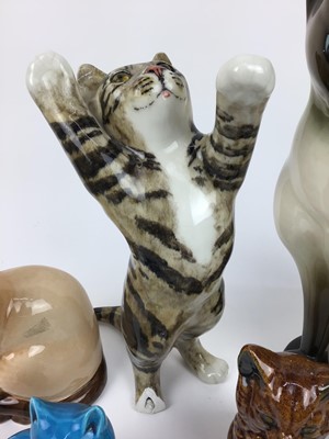 Lot 193 - Eight model cats including Royal Doulton, Sylvac and Winstanley