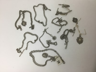 Lot 23 - Large collection of late 19th / early 20th century silver watch fob chains