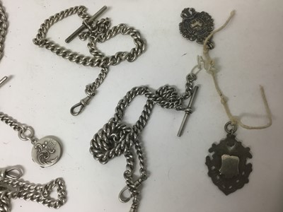Lot 23 - Large collection of late 19th / early 20th century silver watch fob chains