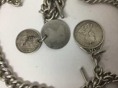 Lot 24 - Two silver watch chains