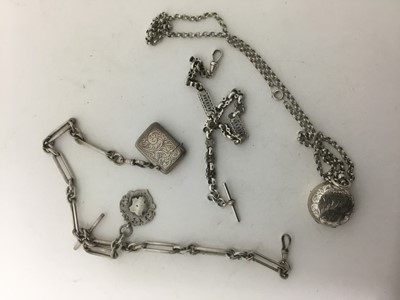 Lot 25 - Three silver watch chains