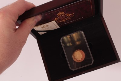 Lot 522 - Jersey - gold proof limited edition one penny 2019 struck in 22ct gold (N.B. weight 9.4gms) cased with Certificate of Authenticity (1 coin)