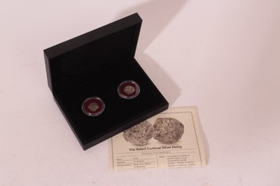 Lot 526 - Normandy - Robert Curthouse hammered silver pennies circa 1070-1080 x2 struck at The Rouen Mint VF for issue and cased with L.M.O. Certificates of Authenticity