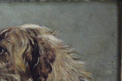 Lot 517 - After Sir Edwin Landseer oil - Hafed, a Scottish Deerhound