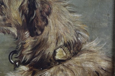 Lot 517 - After Sir Edwin Landseer oil - Hafed, a Scottish Deerhound