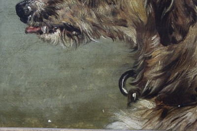 Lot 517 - After Sir Edwin Landseer oil - Hafed, a Scottish Deerhound