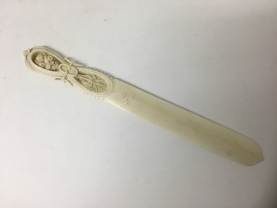 Lot 29 - 19th century Dieppe carved ivory paper knife