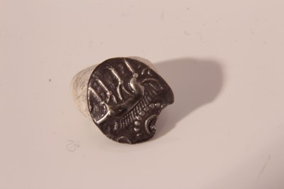 Lot 550 - Celtic - silver unit Corieltavi proto boar type (N.B. broken edge to flan @ 12 o'clock) otherwise EF (VAR -ABC 1762) Ex-J Lumley Collection