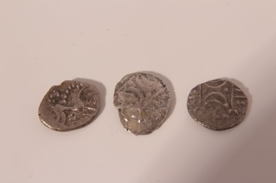 Lot 552 - Celtic - silver units to include Iceni 'Ecen six' type EF/GVF (ref: ABC 1663), 'Saenu' type GVF (ref: ABC 1699) scarce and 'Anted' type GF/AVF (ref: Spink 441) (3 coins)