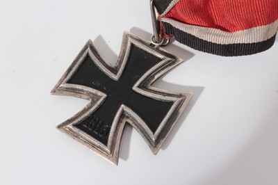Lot 277 - Good quality replica Nazi Knights Cross, two part construction, stamped 800 on reverse
