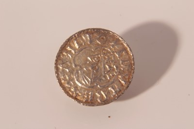 Lot 563 - Saxon - silver penny Cnut quatrefoil type (c1017-23) rev: +LEOFRIC M NOR (Leofric on Norwich) (ref: Spink 1157) GEF (1 coin)