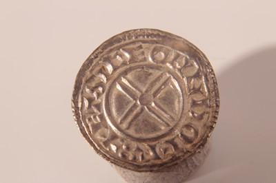 Lot 567 - Saxon - silver penny Cnut short cross type (c1029-1036) rev: +ETSIGE ON HDOFR (Eadige on Dover) (ref: Spink 1159) EF (1 coin)