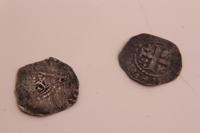 Lot 572 - G.B. - silver pennies of Henry II 'Tealby' coinage class B (1162-63) rev: +RICA (RD on C) AN (Richard on Canterbury) (ref: Spink 1338) for type GF/AVF and another indiscernible (2 coins)
