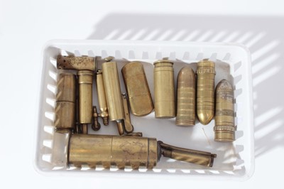 Lot 268 - Group of various brass Trench Art and other lighters (11 lighters)