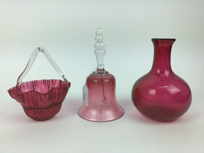 Lot 178 - Selection of Victorian cranberry glassware including bell, vases, beakers etc - 18 pieces