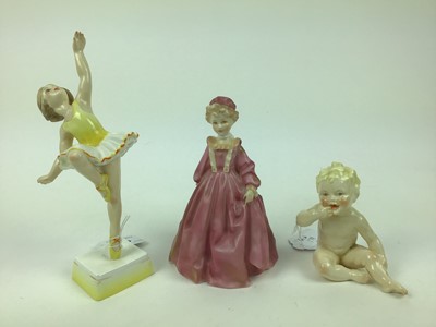 Lot 179 - Three Royal Worcester figures - Grandmother's Dress, Tuesday's child is full of grace and a nude child