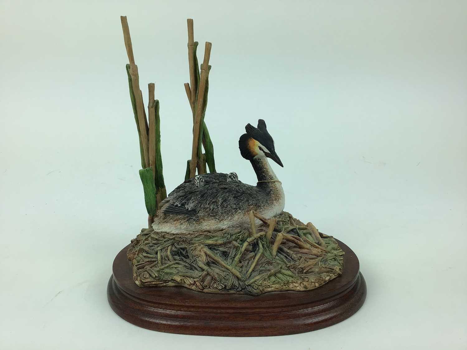 Lot 182 - Border Fine Arts sculpture - Grebe and Chick's on plinth base, number 147 of 500