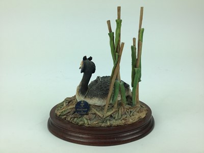 Lot 182 - Border Fine Arts sculpture - Grebe and Chick's on plinth base, number 147 of 500