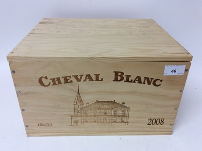 Lot 46 - Six bottles, Chateau Cheval Blanc. 1er Grand Cru Classe, St Emilion 2008