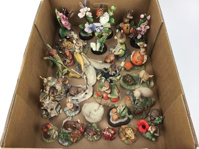 Lot 187 - Collection of Border Fine Arts and other sculptures of various animals including mice, vole, deer, butterflies etc (qty)