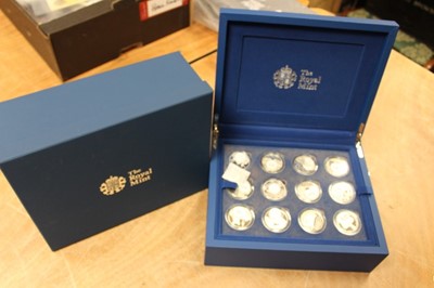 Lot 591 - G.B. - The Royal Mint issued 'Diamond Jubilee' Elizabeth II silver proof twenty-four coin set 2013 in plush-blue case of issue (1 coin set)