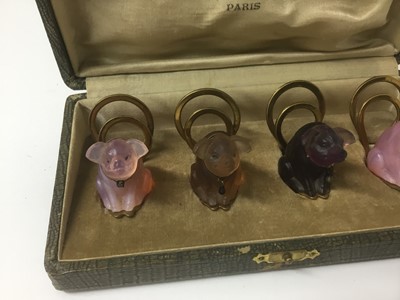 Lot 4 - Christmas gift for the person who has everything: Box set of Lalique style menu holders