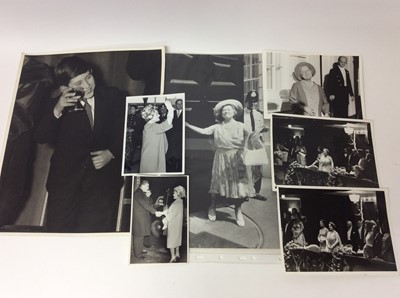 Lot 112 - H.M. Queen Elizabeth The Queen Mother , large photograph of Her Majesty enthusiastically receiving birthday wishes from the public outside Clarence House , another of a young Prince Charles raising...