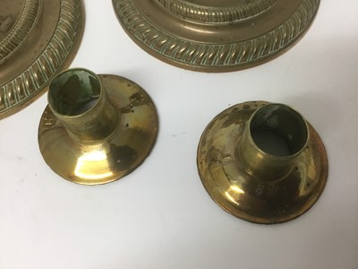 Lot 64 - Good pair of George III brass candlesticks