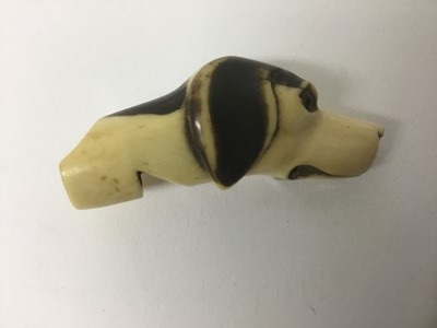 Lot 3 - Christmas present for the love of your life: Fine quality 19th century carved and stained ivory dog whistle