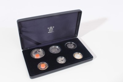 Lot 615 - G.B. - The Royal Mint Issued six coin silver proof to include Britannia £2 2007 (ref: Spink BF11) and five other coins in case of issue (1 coin set)