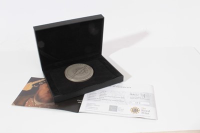 Lot 616 - G.B. - The Royal Mint silver medal - Henry VIII 2011 (N.B. weight 5oz) cased with Certificate of Authenticity (1 medallion)