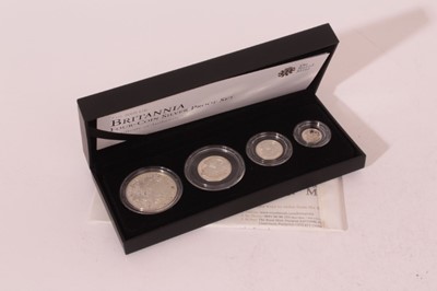 Lot 624 - G.B. - The Royal Mint Issued Britannia four-coin silver proof set 2009 in case of issue with Certificate of Authenticity (1 coin set)