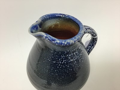 Lot 210 - Two Lisa Hammond (Maze Hill Pottery)studio pottery soda glazed jugs, 25.5cm and 24cm high