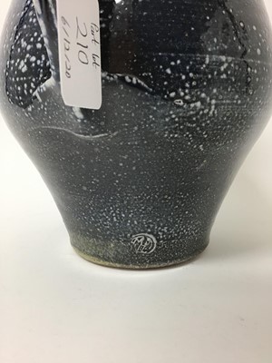 Lot 210 - Two Lisa Hammond (Maze Hill Pottery)studio pottery soda glazed jugs, 25.5cm and 24cm high