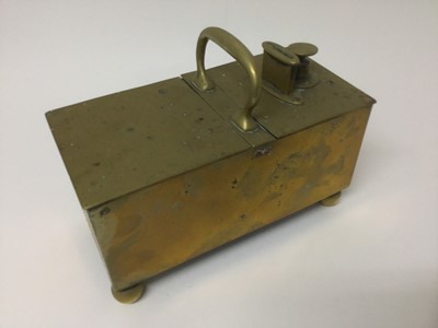 Lot 148 - 19th century brass one penny tobacco honesty box