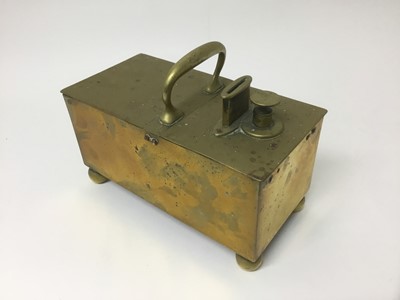 Lot 148 - 19th century brass one penny tobacco honesty box