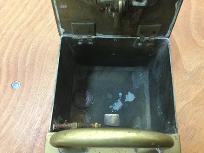 Lot 225 - 19th century brass one penny tobacco honesty box