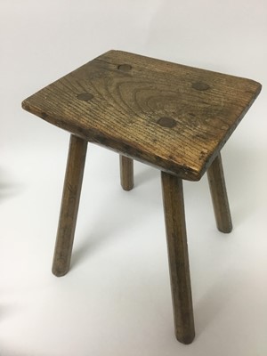 Lot 158 - 19th century rustic elm stool