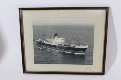 Lot 292 - Black and white photograph of H.M.S. Virago mounted in a glazed frame, together with a group of photographs of ships
