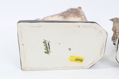 Lot 128 - Pair 1930s Goldscheider porcelain Scottie dog bookends 14 cm long