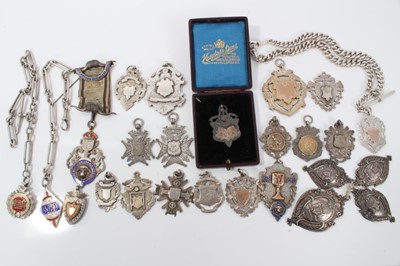 Lot 51 - Collection of 25 late Victorian and Edwardian silver sporting and other prize medallions